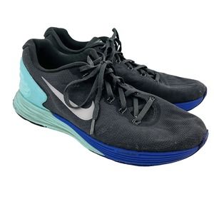 Womens 10 Nike Lunarglide 6 Running Shoe Black Turquoise Purple Athletic Sneaker